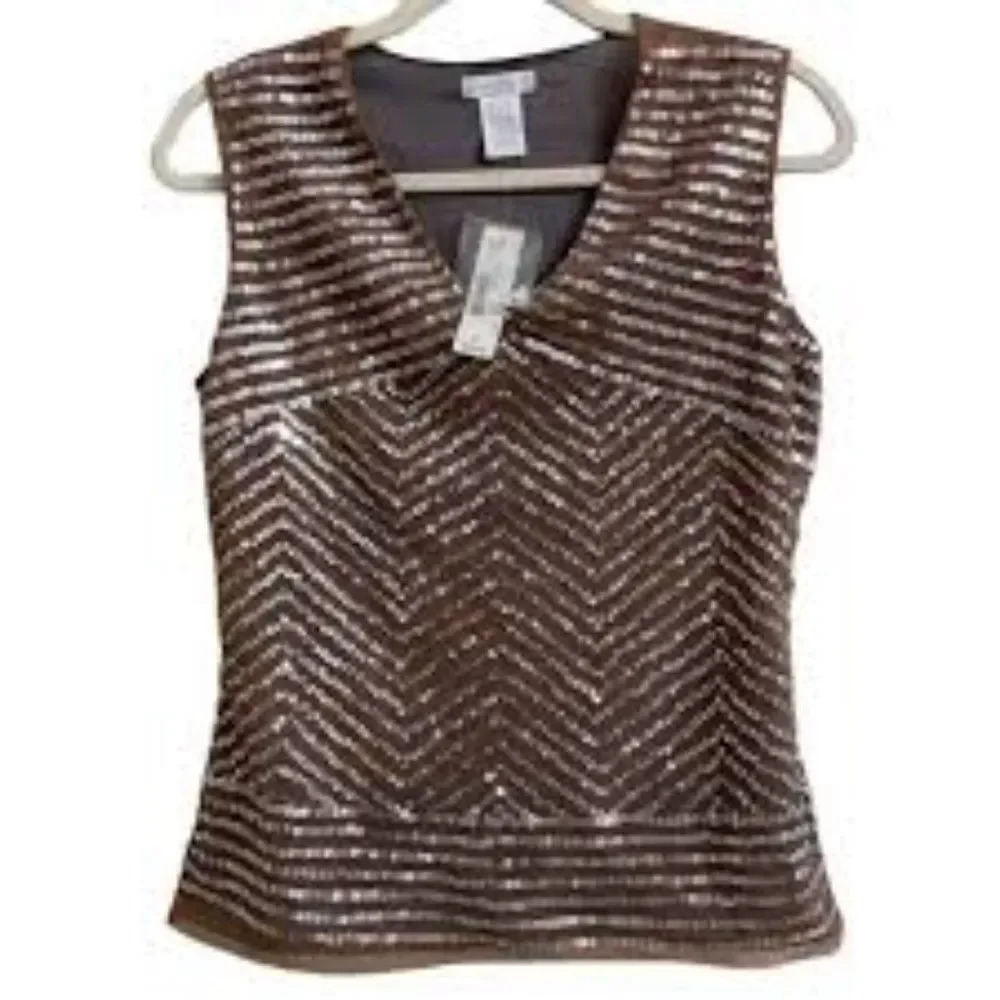 NWT Worthington Size Large Sequin Sleeveless‎ Blouse